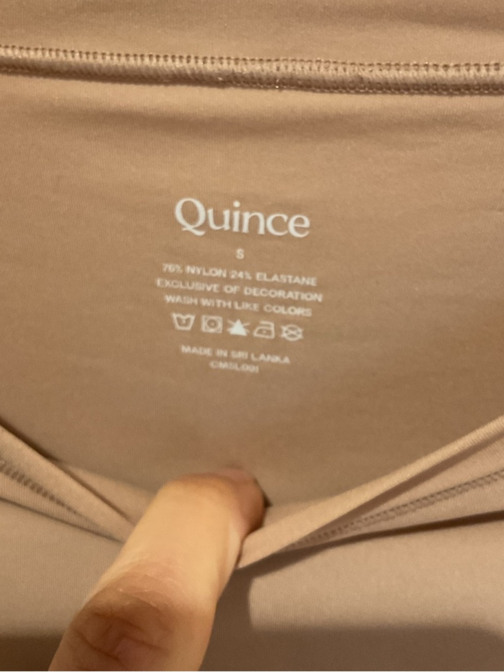 Quince second skin t shirt bodysuit small nwt sand skims soft short sleeve - Picture 5 of 5